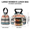 thumbnail image 5 of Boho Bohemia Geometric Line Art Drawstring Lunch Bag Women - Drawstring Lunch Bag Insulated for Work Office - Stain-Resistant Large Lunchbags for Women with Multi-Pockets, 5 of 6