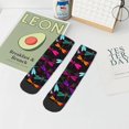 thumbnail image 5 of Uemuo Colorful Dragonflies Printed Crew Socks, Moisture-Wicking Socks, Athletic Socks for Men Breathable Cushion Socks Casual Sport Socks for Running Traveling, 5 of 6