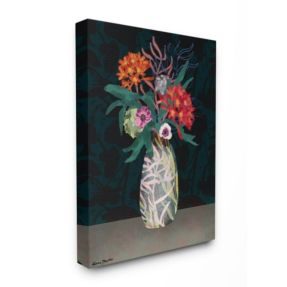 Stupell Home Décor Flower Vase Pattern Collage Design Canvas Wall Art by Karen Dreyfus