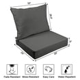 thumbnail image 2 of Vargottam Outdoor Deep Seat Patio Cushions Set 2pcs Seat Set All Weather Replacement Cushion Patio Seat And Back Cushion Set 25"x25"x5" Inches-Dark Gray, 2 of 9