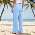 thumbnail image 6 of DHFJKG Wide Leg Pants For Women Casual Summer Loose Fit Drawstring Waist Lightweight Plain Palazzo Pants, 6 of 8