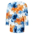 thumbnail image 4 of ZQUUVOU Women's T-Shirt 3/4 Short Sleeve Loose Elastic Printing Blouse C-Yellow (XL), 4 of 6
