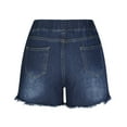thumbnail image 5 of Jsaierl Jean Shorts for Women Plus Size Summer Relaxed Fit Denim Shorts Elastic Waist Pants Ripped Pull On Bermuda Jean Shorts 2025, 5 of 7