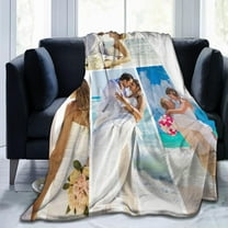 Custom Blanket with Photo Text Personalized Flannel Throw Blanket Customized Picture Blanket for Adult Kid Birthday Christmas Halloween Fathers Mothers Valentines Day Gift 40"X30"
