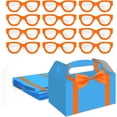 thumbnail image 2 of 12 Pcs Orange Blue Party Favor Box DIY English Teacher Boxes Paper Orange Gift Boxes with Eyeglasses for Birthday Decorations, 2 of 4