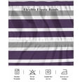 thumbnail image 5 of Purple Grey Striped Wrap Around Bed Skirts for King Bed 16" Drop,Bed Skirt with Adjustable Elastic Belt Dust Ruffle Bed Valance for Bedroom Hotel Modern White Abstract Art Aesthetics Bed Frame Cover, 5 of 7