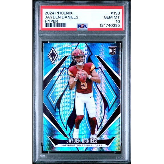 Graded 2024 Panini Phoenix Jayden Daniels #JD Hyper Rookie RC Football Card PSA 10 Gem Mint