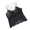 thumbnail image 1 of Camisola corta de encaje Bralette Sin mangas Dobladillo festoneado Camisola unicolor,Código promedio, 1 of 5