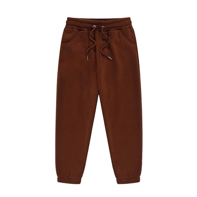 Kids Baby Pants Summer Sports Elastic Solid Breathable Athletic Pant Coffee Spring Trendy Trousers 6-7T
