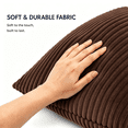 thumbnail image 3 of Phantoscope Corduroy Velvet Throw Pillow Covers 20x20 Set of 2, Soft Textured Decorative Cushion Cases for Sofa Couch Bed, Farmhouse Style, Dark Brown (Pillow Covers Only), 3 of 11