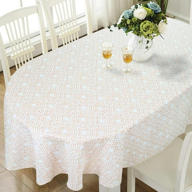 Nappe Ovale 60x120 Po pour Table Ovale, Nappes Imperméables pour Salle à Manger, Nappe Intérieure Extérieure