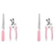 thumbnail image 3 of Tijeras de uñas para mascotas Billuyoard 2 unids/set Acero inoxidable rosa pequeña, 3 of 6