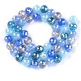 thumbnail image 3 of 50-51pcs/hebras redondas de cuentas de vidrio galvanizadas cuentas espaciadoras de cristal facetadas para hacer joyas, pulseras, collares, aretes, 0.315 in, agujero: 0.055 in, color brillante, 3 of 4