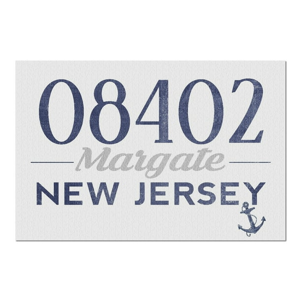 Margate, New Jersey 08402 Zip Code (Blue) (20x30 Premium 1000 Piece
