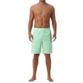 thumbnail image 2 of INSPIRAR CHIC Pantalones de baño a rayas de verano para hombres con cintura ajustable 36 Verde claro, 2 of 6