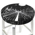 thumbnail image 3 of Balery Futuristic Moonlit Cityscape Fundas de asiento para taburete de bar redondo de tela de terciopelo ajustables que protegen de arañazos y manchas para sillas de 14 a 17 pulgadas.-12 inch, 3 of 7