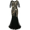 thumbnail image 4 of PrettyGuide Women's Evening Dress 1920s Sequin Mermaid Hem Maxi Long Formal Ball Gown, 4 of 6
