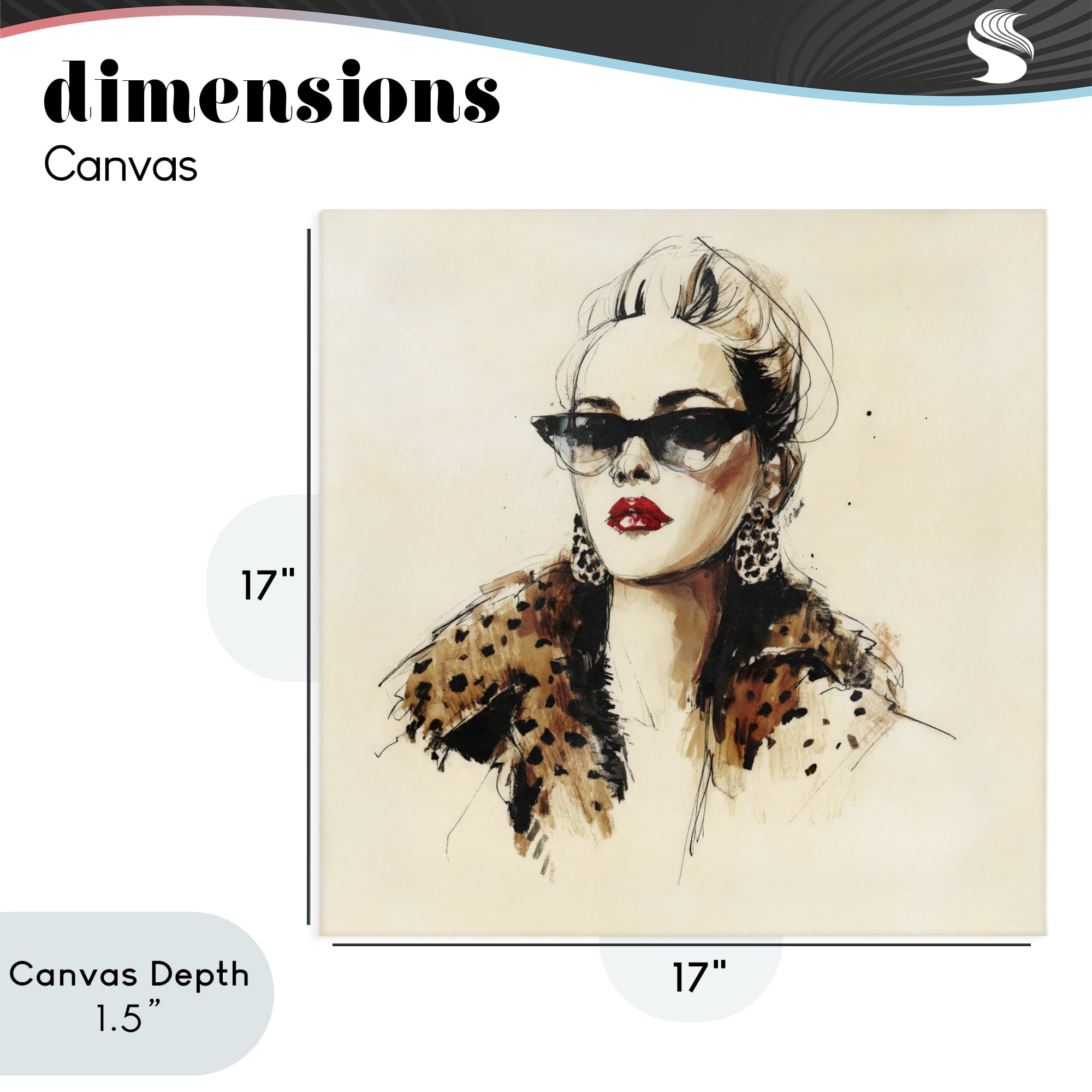 Stupell Industries Glam Leopard Sonata Portrait Canvas Wall Art, design by Svetlana Aleynikova