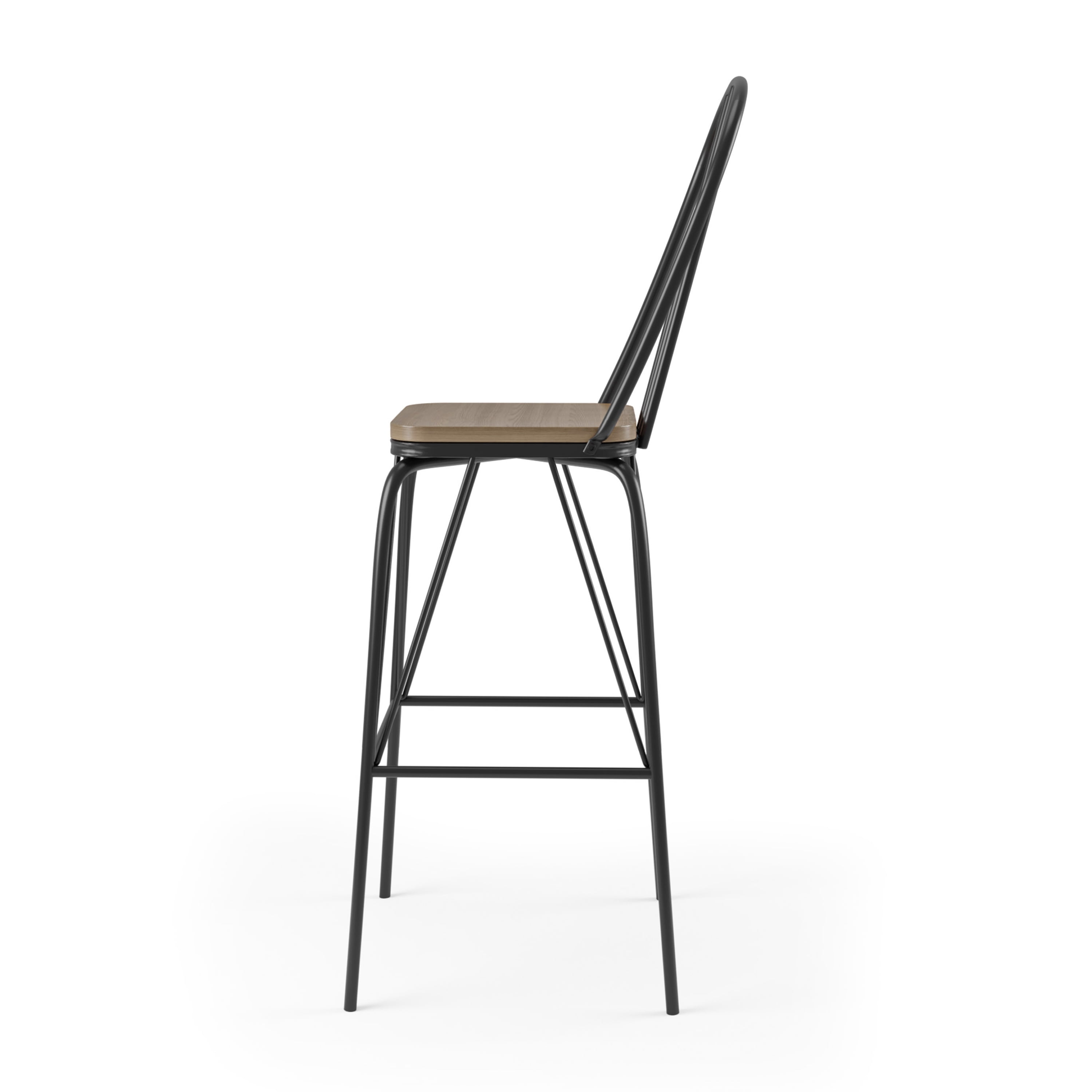 Furniture of America Sentra Modern Slat Back Bar Chairs - Set of 2, Black