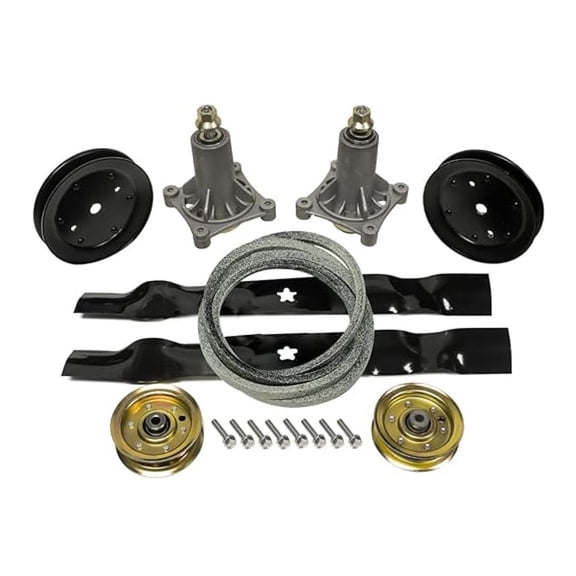 Poulan 42 Inch Deck Rebuild Kit - PBA19542LT, PO16542LT, XT18542LT - Spindle, Blade & Belt Replacement