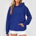 thumbnail image 5 of Women's Long Sleeve Hoodie Pullover with Pocket Oversized Streetwear Casual Cotton Sweatshirt for Fall and Winter, 5 of 8