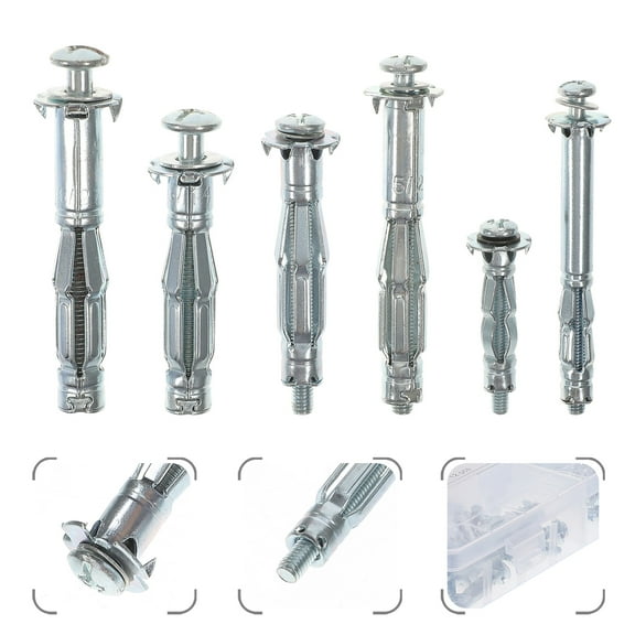 Raindrops Multi Purpose Anchor Hollow Wall Anchors Silver Alloy Steel 42Pcs