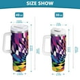 thumbnail image 6 of Yayeee 40oz Stainless Steel Tumbler with Straw and Handle Double-Wall Insulated Travel Water Bottle, Purple Wavy Plaid, 6 of 8