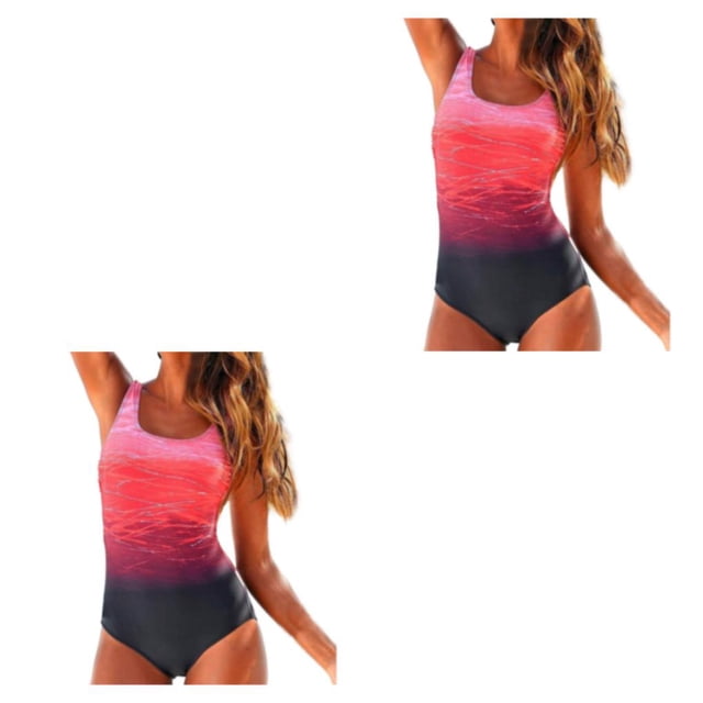 Advancent Trajes de baño de Color degradado para mujer, traje de baño de cuello de una pieza sin espalda, traje de baño de playa de Type3 NO3