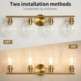 thumbnail image 5 of Gold Vanity Lights for Bathroom 4 Lights Industrial Wall Mounted Over Mirror Wall Lights with Glass Cover, 5 of 7