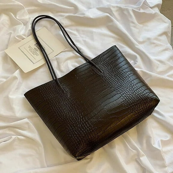 HMSHA Woman Tote Bags Large Capacity Shopper Designer Handbags For Women Fashion Stone PU Leather Casual Luxury Shoulder Women's Bags