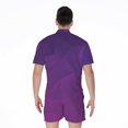 thumbnail image 2 of Violet Polygonal Geometric Short Sleeve Men'S Rompers Casual Summer Jumpsuits Outfit, 2 of 4