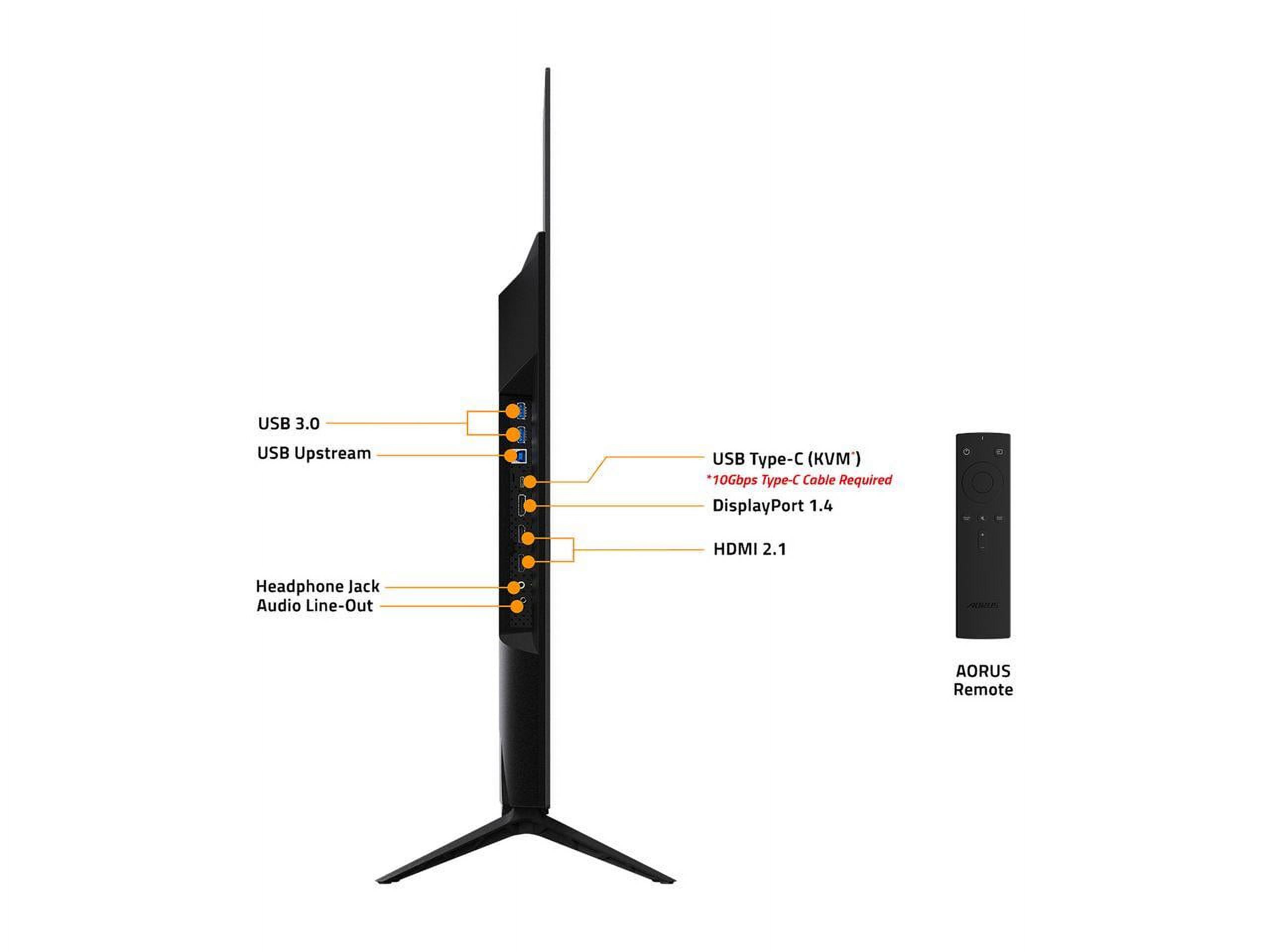 AORUS 47.53" (Viewable) 120 Hz OLED UHD Gaming Monitor FreeSync Premium (AMD Adaptive Sync) 3840 x 2160 (4K) 98% DCI-P3 / 130% sRGB 2 x HDMI, DisplayPort, USB, Earphone Jack FO48U