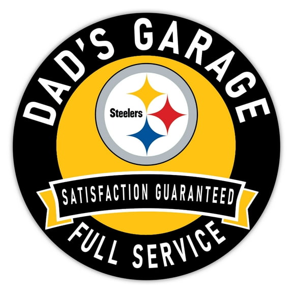 Pittsburgh Steelers 16" Dad's Garage Wood Sign