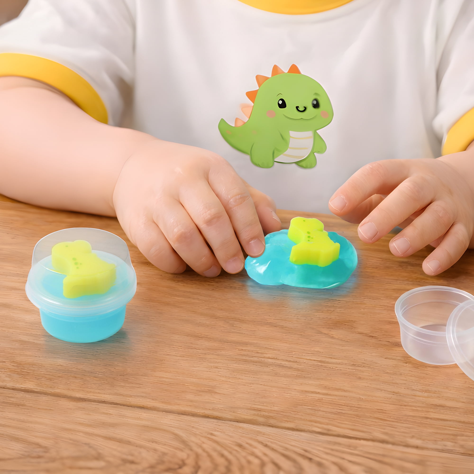 4 Count, Blue Putty with Dinosaur Squishies, Party Favors, by Way To Celebrate
