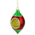 thumbnail image 2 of 4.5" Blue and Pink Retro Reflector Glass Teardrop Christmas Ornament, 2 of 2