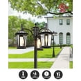 thumbnail image 5 of VIANIS Outdoor Lamp Post Lights with Dusk to Dawn Sensor, Triple Head Street Pole Light Fixtures Waterproof, Outside Electric Lantern Backyard Lighting, Christmas Lamp Post for Garden Patio Driveway, 5 of 8
