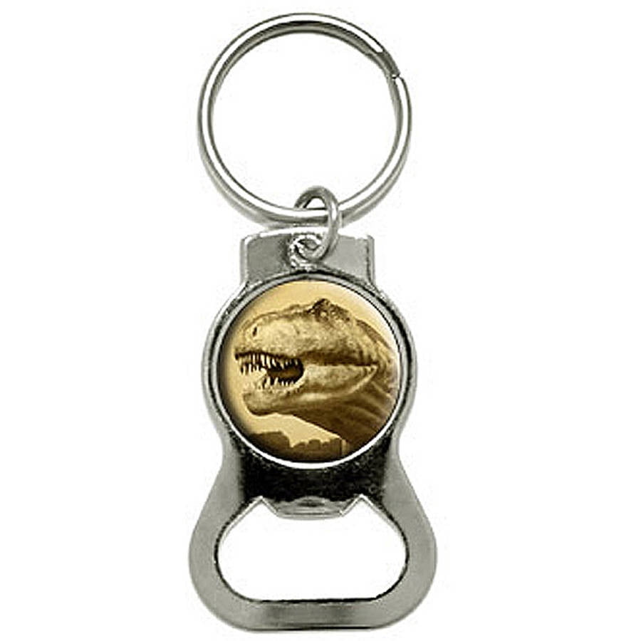 Vintage Dinosaur Tyrannosaurus Rex Bottle Cap Opener Keychain Key Ring