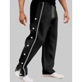 thumbnail image 6 of FEOYA Two Buttons Open Pants Mens Basketball Sweatpants Snap Button Pants Straight Leg Joggers Open Bottom Trousers with Pocket for Workout Athletic Active Sports Running L, 6 of 6
