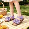 thumbnail image 4 of Girls Summer Flat Sandals - Toddler Little Kid Dress Sandals Shoes with Non Sole for Beach Party Daily Wear, 4 of 4
