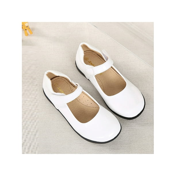 Woobling Kids Flats Low Top Mary Jane Flat Dress Shoes Cute Wedding Breathable Round Toe White 9c White 9c