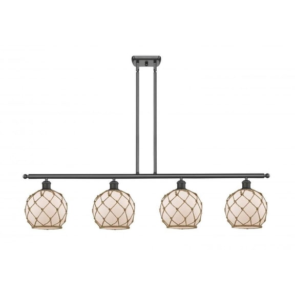 516-4I-OB-G121-8RB-LED-Innovations Lighting-Farmhouse Rope - 48 Inch 14W 4 LED Island Oil Rubbed