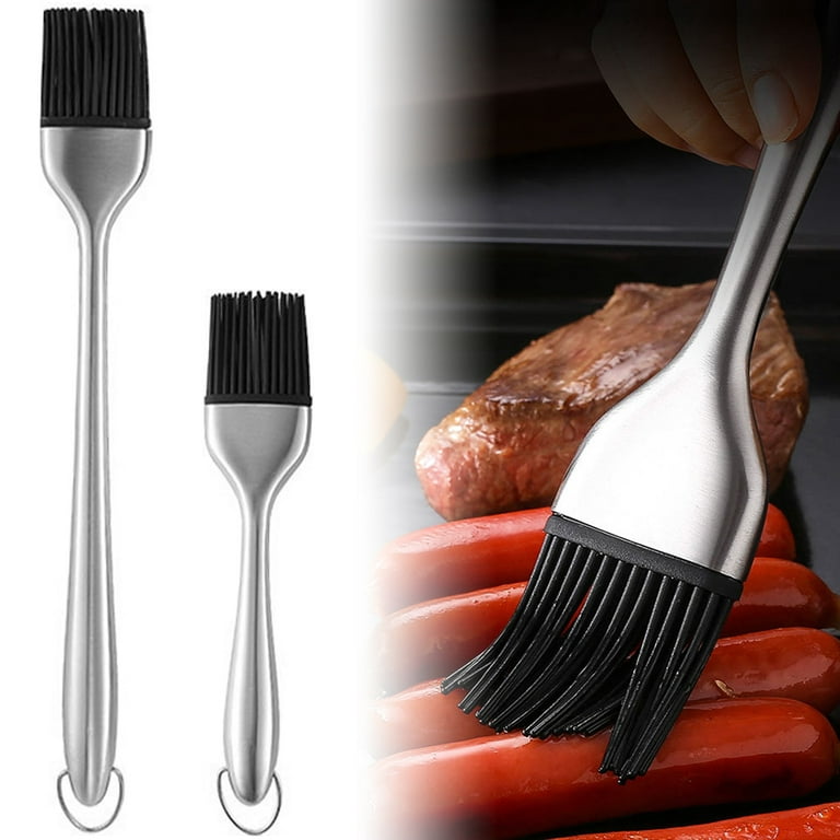 1/2PCS Silicone Oil Brush Cooking Brush Stainless Steel Handle BBQ