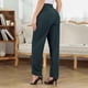 thumbnail image 1 of Pantalones con bolsillo, pantalones de cintura alta para mujer, pantalones casuales, pantalones con cierre de cremallera, funcionalidad versátil, 1 of 8