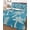 Ocean Blue, Sky Blue, variant on Quilt King Size Bedding Set, Palm Trees Pineapples Reversible Summer Quilt 3 Pieces, Blue Tropical Coastal Plants Lightweight Bedspreads Coverlets with 2 Pillow Shams for All Seasons