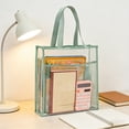 thumbnail image 1 of Deeceymbur Double Layer Clear Tote Bag for Tutoring Exams Large Capacity Waterproof Book Organizer with Handles Daily Commute Storage, 1 of 6
