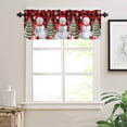 thumbnail image 7 of Christmas Kitchen Curtains and Valances Set, Red Snowman Xmas Pine Tree Snow Red Black Plaid Rod Pocket Window Valance Window Curtain Panels for Living Room Bedroom Laundry, 27.5x24in, 3 Pieces, 7 of 7