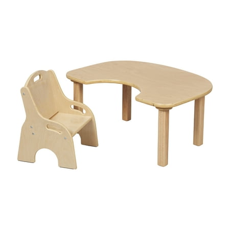 ECR4Kids Little Learner Table and Chair Set, Childrens Furniture, Natural, 2-Piece