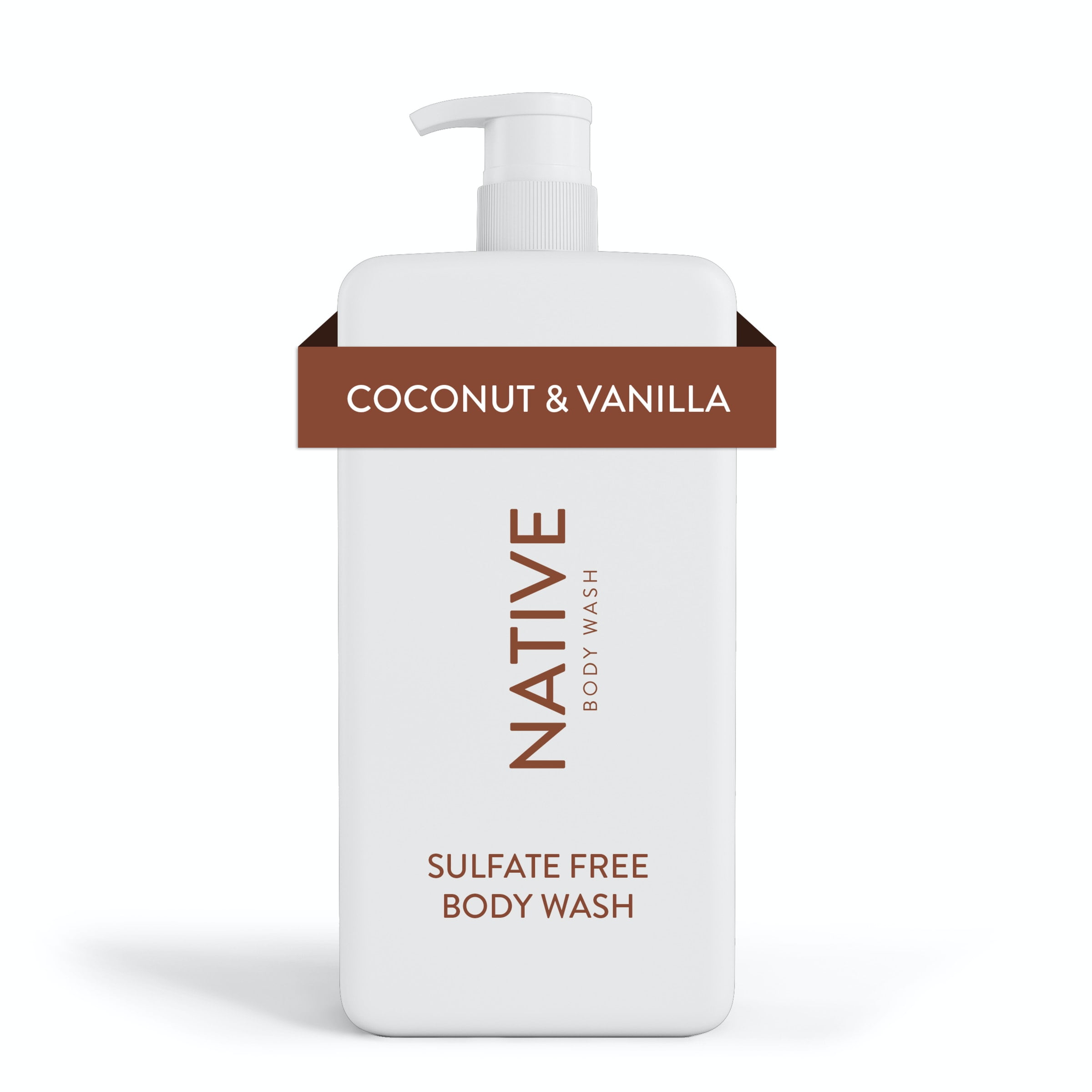 Native Natural Body Wash Pump, Coconut & Vanilla, Sulfate Free, Paraben Free, 36 oz