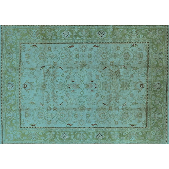 Ahgly Company Indoor Rectangle Oriental Light Blue Industrial Area Rugs, 5' x 8'