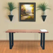 Contemporary Home Living Solid Rectangular Wooden Bench - 40 - Chestnut Brown and Black